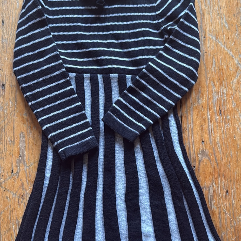 Hanna Andersson Black and Gray Striped Turtleneck Sweater